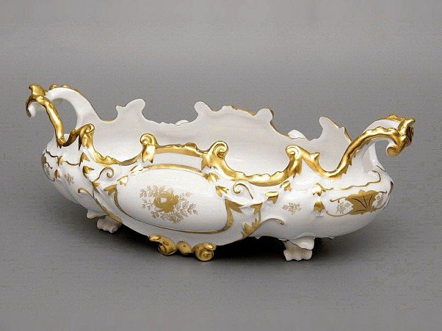 Ладья 40смподарочная Weimar Porzellan Кленовый лист белый