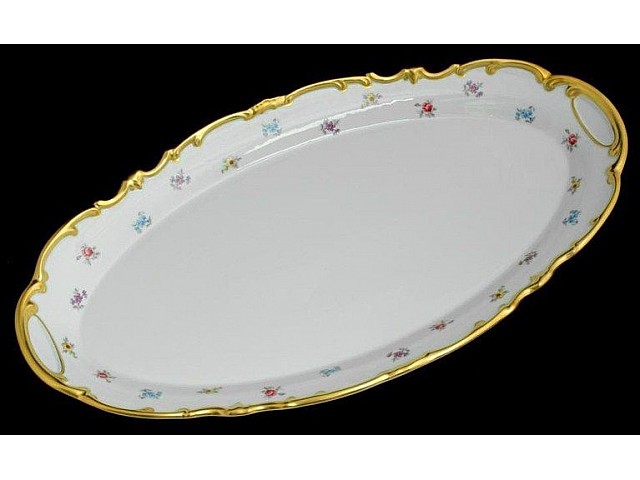 Блюдо овальное 50см Weimar Porzellan Мейсенский цветок