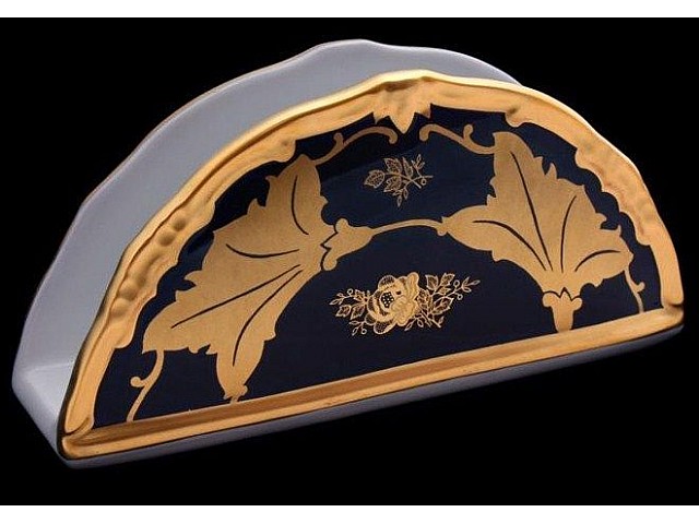 Салфетница 17см Weimar Porzellan Кленовый лист синий