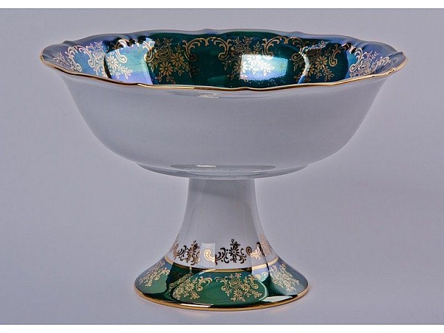 Салатник на ножке 23 см Bavaria Охота зеленая