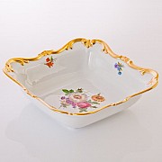 Салатник квадратный 22 см Weimar Porzellan Мейсенский букет