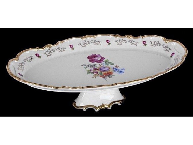 Блюдо овальное 50см на ножке Санкт Петербург белый Weimar Porzellan