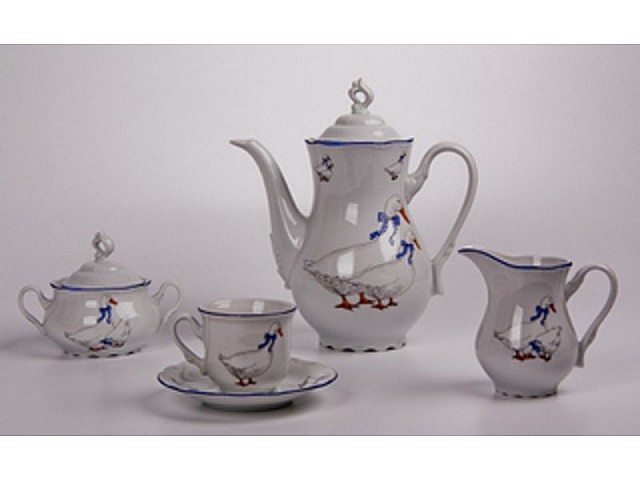 Сервиз кофейный Констанция Гуси Thun на 6 персон 15 предметов