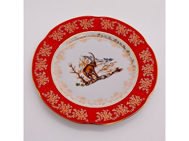 Набор тарелок Bavaria Мария Охота красная 21 см