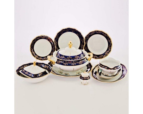 Сервиз столовый Борокко кобальт Форма Фредерика на 6 персон
