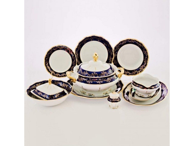 Сервиз столовый Борокко кобальт Форма Фредерика на 6 персон