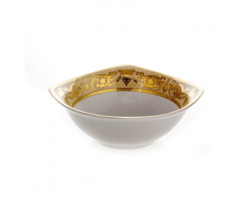 Салатник квадратный 16 см Bavaria Александрия Крем/золото