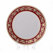 Набор тарелок Bavaria Александрия Красная/золото 21 см 6 штук