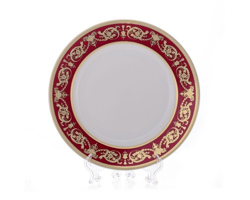 Набор тарелок Bavaria Александрия Красная/золото 21 см 6 штук
