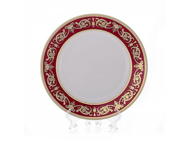 Набор тарелок Bavaria Александрия Красная/зол 21 см 6 штук