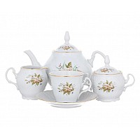 Чайный сервиз Зеленый цветок Bernadotte ведерка на 6 персон 15 предметов 240 мл 