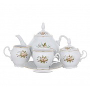 Чайный сервиз Зеленый цветок Bernadotte на 6 персон 15 предметов 240 мл