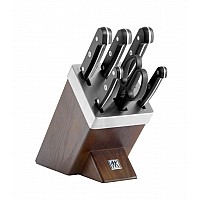 Набор ножей с заточкой Gourmet Zwilling 7 предметов в коричневой подставке