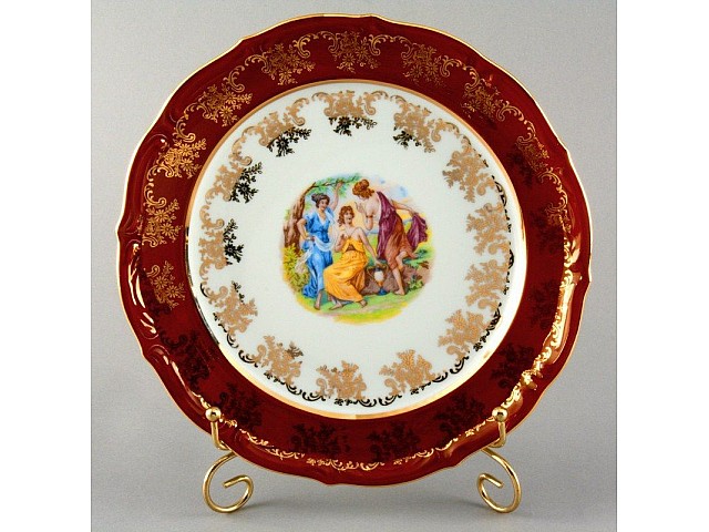 Набор тарелок Bavaria Мадонна красная 24 см 6 штук