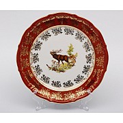 Набор тарелок Bavaria Охота красная 24 см 6 штук