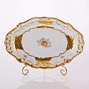 Блюдо овальное 28см Weimar Porzellan Кленовый лист белый