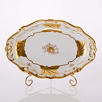 Блюдо овальное 28см Weimar Porzellan Кленовый лист белый