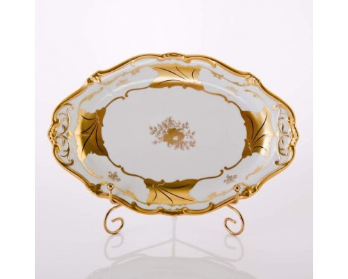 Блюдо овальное 28см Weimar Porzellan Кленовый лист белый