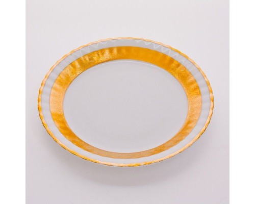 Набор тарелок Bavaria Лента Рельеф золото 24 см 6 штук