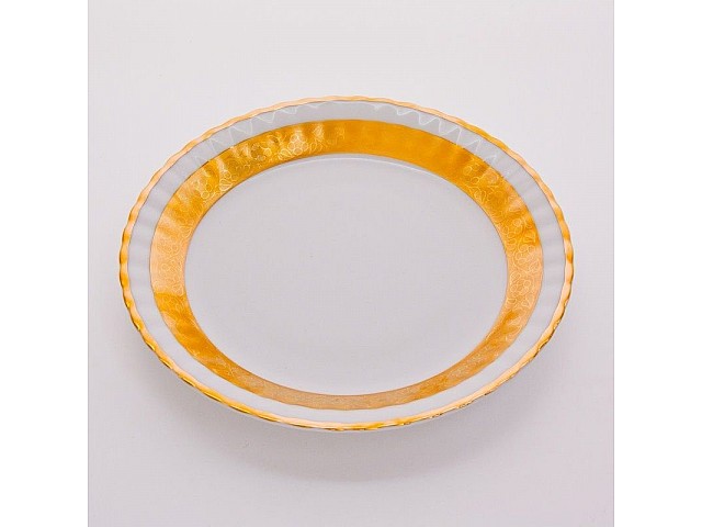 Набор тарелок Bavaria Лента Рельеф золото 24 см 6 штук
