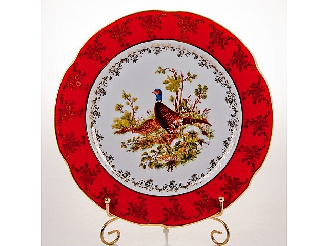 Набор тарелок Bavaria Мария Охота красная 27 см