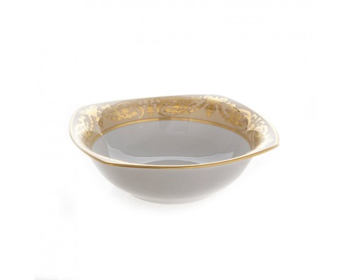 Салатник квадратный 24 см Bavaria Александрия Крем/золото