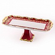 Рулетница на ножке Ювел красный Weimar Porzellan 36 см