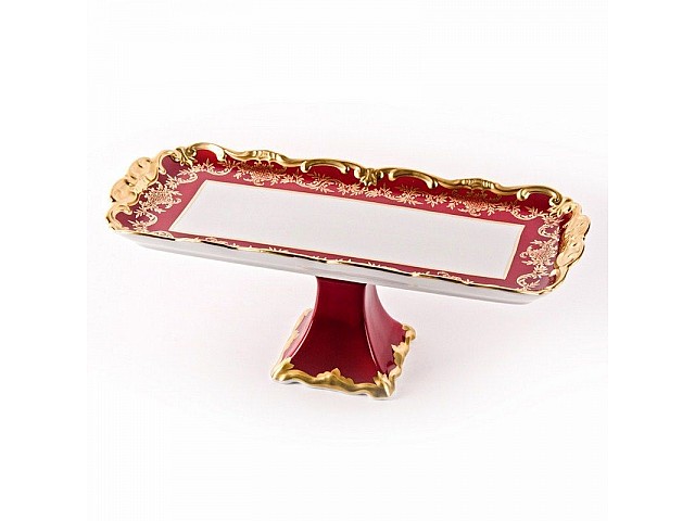 Рулетница на ножке Ювел красный Weimar Porzellan 36 см