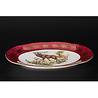 Блюдо Bavaria Охота красная 39см овальное