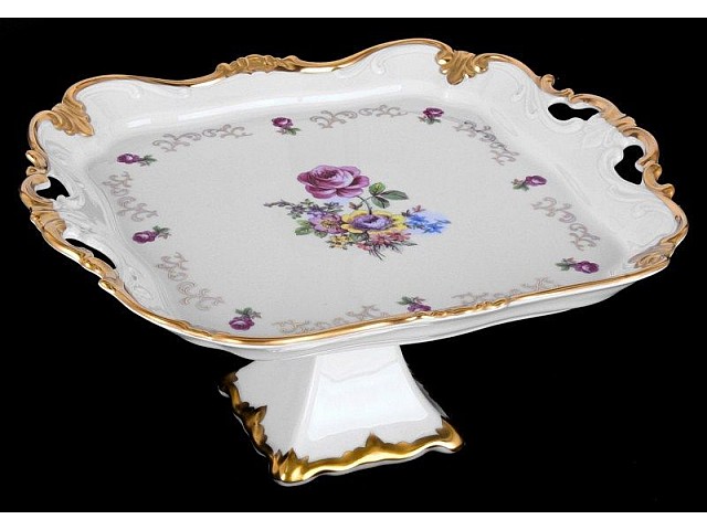 Блюдо квадратное 30см на ножке Санкт Петербург белый Weimar Porzellan