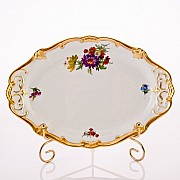 Блюдо овальное 24см Weimar Porzellan Мейсенский букет