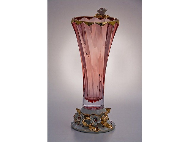 Ваза для цветов Thun Studio Бибироуз розовая 35 см