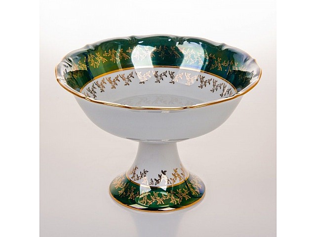 Салатник Bavaria Мария Лист зеленый 23 см на ножке