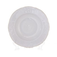 Набор глубоких тарелок 21 см Бернадотт Белый узор 6 штук