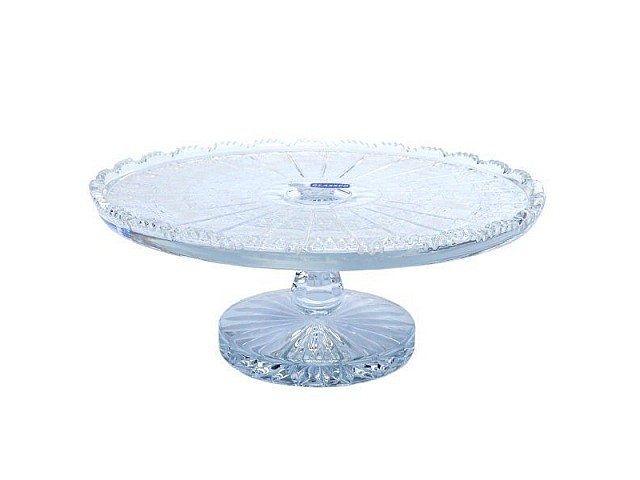 Тарелка для торта 30 см на ножке Glasspo Bohemia