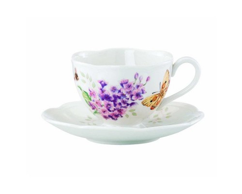 Чашка чайная с блюдцем 240 мл Lenox Бабочки на лугу