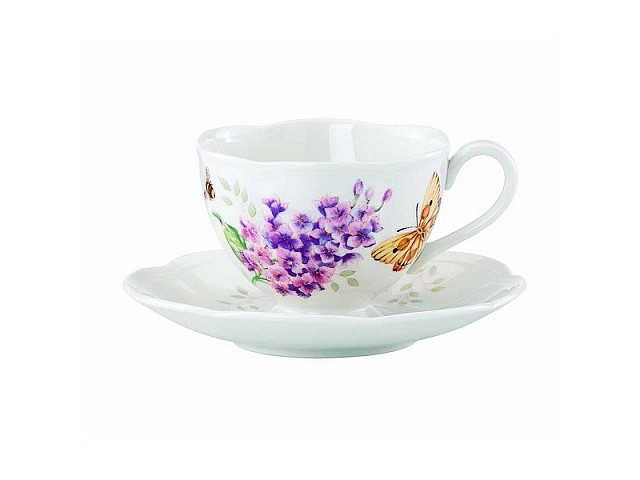 Чашка чайная с блюдцем 240 мл Lenox Бабочки на лугу