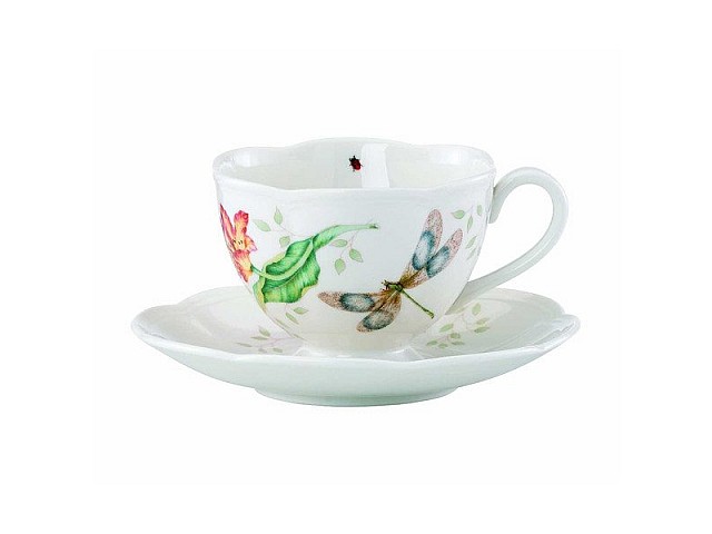 Чашка чайная с блюдцем 240 мл Lenox Бабочки на лугу Стрекоза