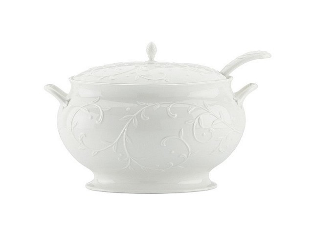 Супница с половником 4,5л Lenox Чистый опал, рельеф