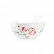 Салатник Lenox Бабочки на лугу 28 см и 2 сервировочные вилки