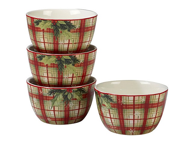 Салатник индивидуальный Certified Intl "Праздничные пожелания" 13см, (клетка)