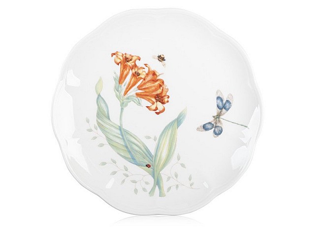 Тарелка акцентная 23 см Lenox Бабочки на лугу Стрекоза