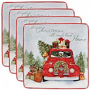 Тарелка обеденная квадратная Certified Intl "Домой на Рождество" 27 см