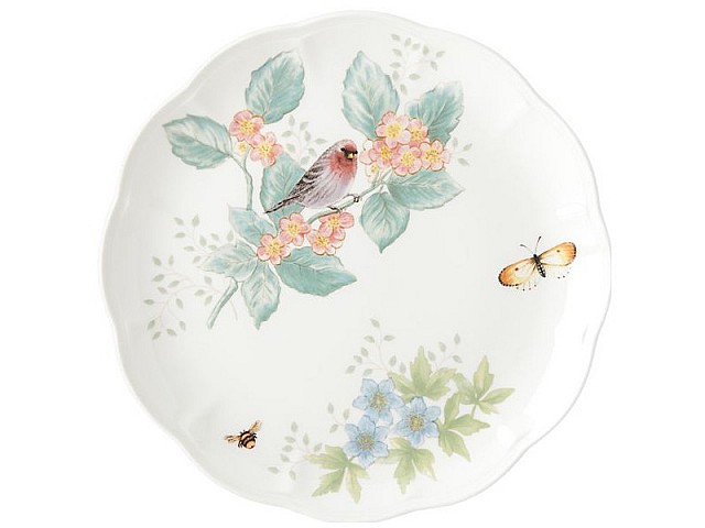 Тарелка обеденная 28 см Lenox Бабочки на лугу, Птицы Чечетка