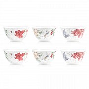 Набор салатников Lenox Бабочки на лугу Пуансеттия, амарилис, жасмин 14,5 см