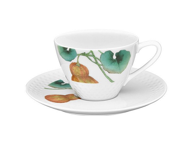 Чашка чайная с блюдцем Noritake Овощной букет Тыква 210 мл Чашка чайная с блюдцем Noritake Овощной букет Тыква 210 мл