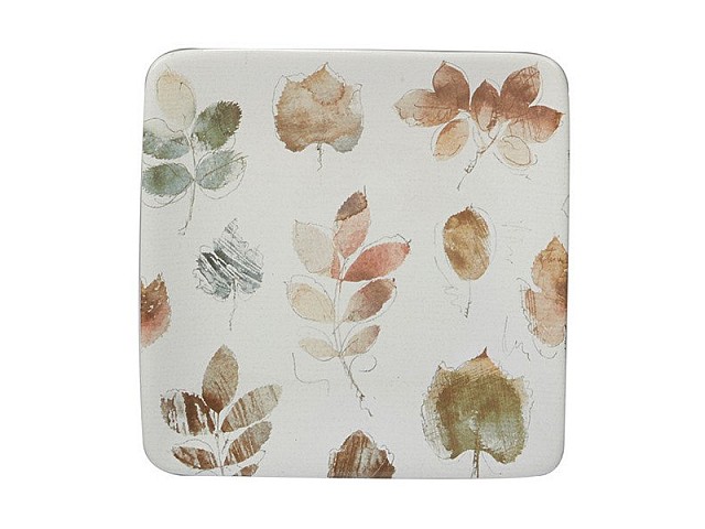 Тарелка для закусок квадратная Certified Intl "Прогулка в лесу, Листья" 15 см