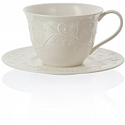 Чашка чайная с блюдцем 350мл Lenox Чистый опал, рельеф
