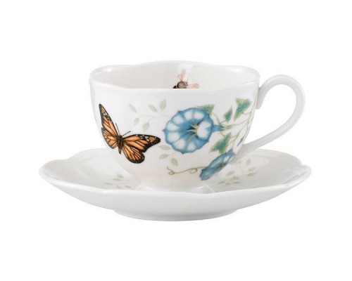 Чашка чайная с блюдцем 240 мл Lenox Бабочки на лугу Бабочка Монарх