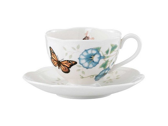 Чашка чайная с блюдцем 240 мл Lenox Бабочки на лугу Бабочка Монарх